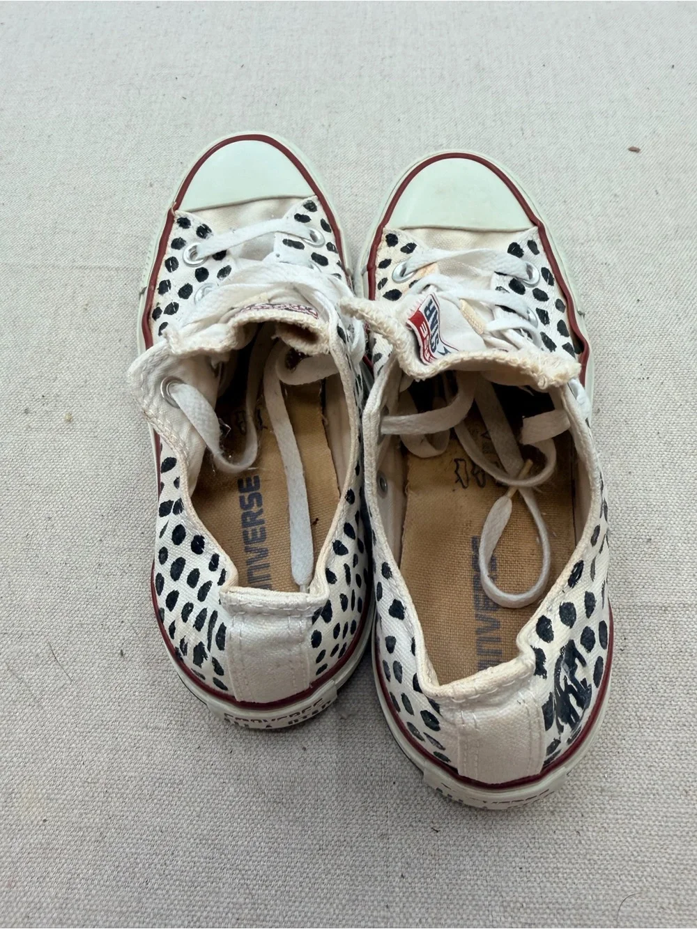Converse White Canvas Polka Dot Low-Top Sneakers - Picture 8 of 10